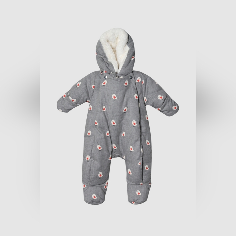 Jacadi Baby Flannel Snowsuit, Grey 12M
